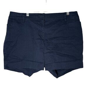 Talbots 6" Perfect Short Navy Blue Size 16WP Plus Petite Chinos Preppy Classic